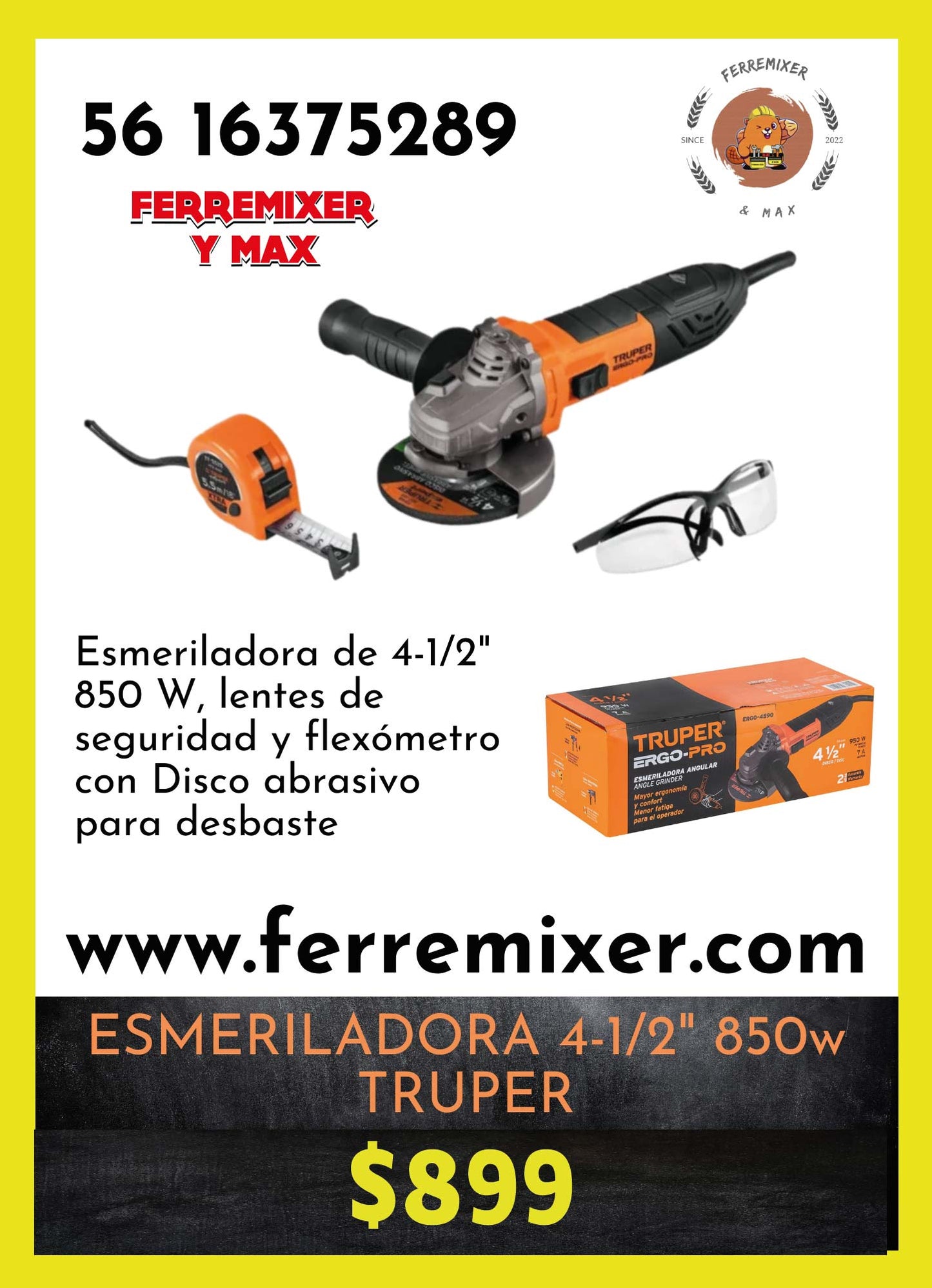 Esmeriladora 4 - 1/2" y 850 w