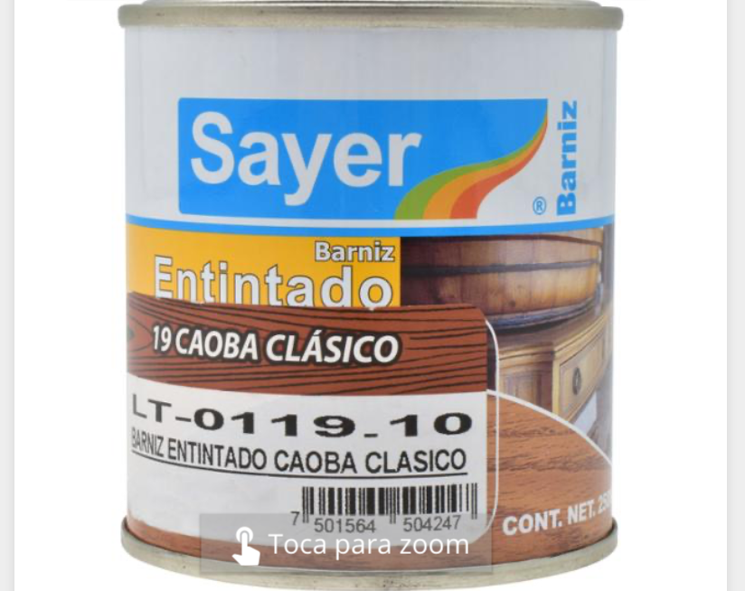 BARNIZ CAOBA 3 PZAS 250ML C/U MAS THINNER 1 LT