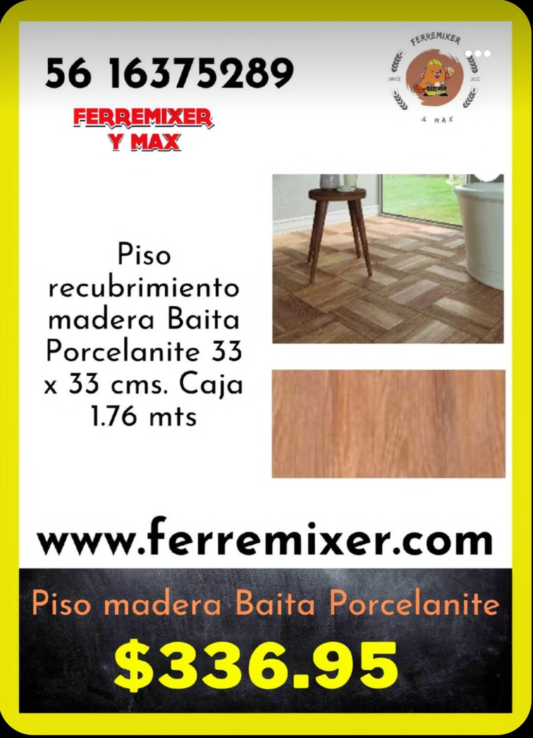 a embellecer tu sueño, PISO MADERA BAITA PORCELANITE 1.76 mts LA CAJA