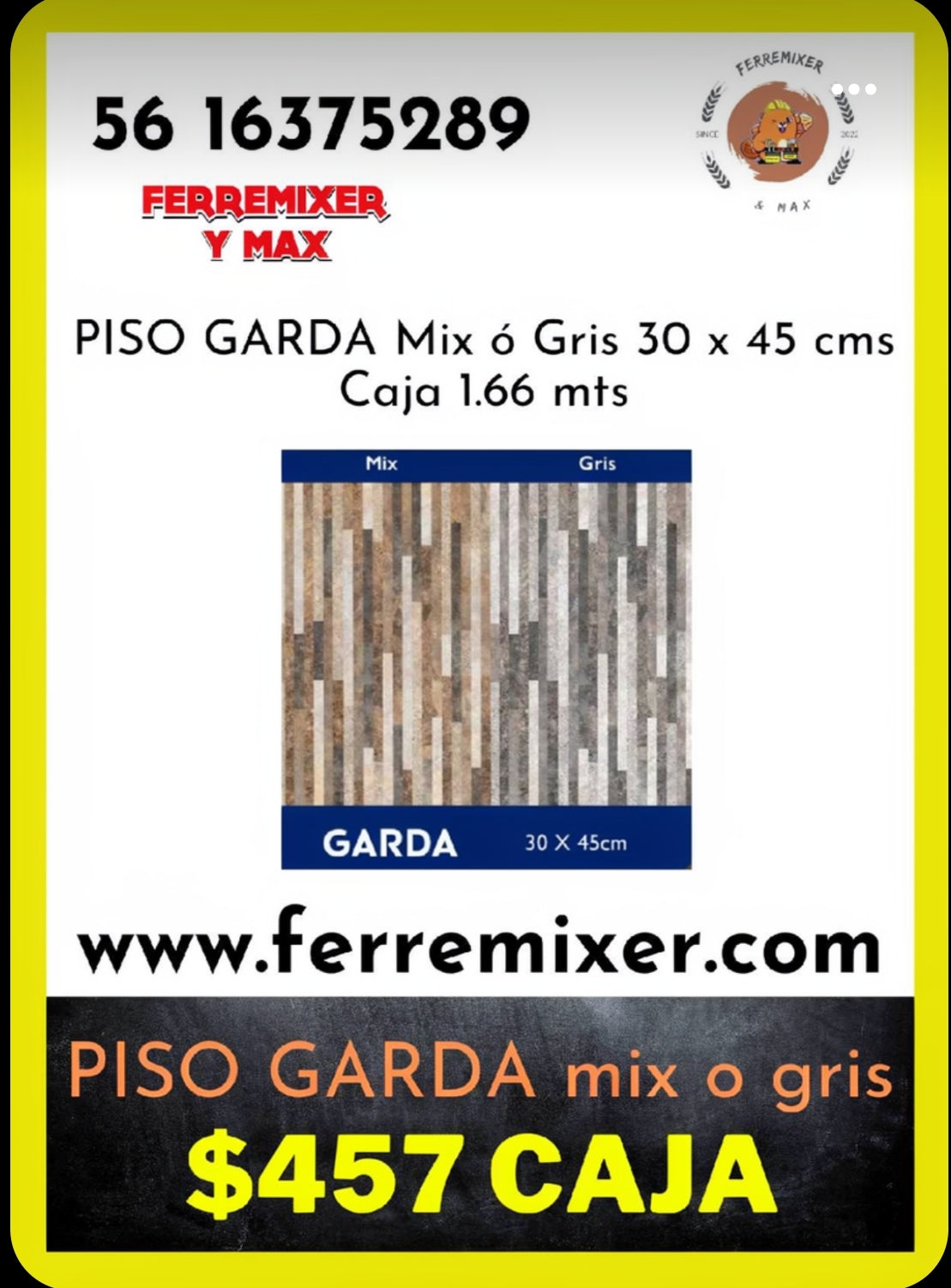 a embellecer tu sueño PISO GARDA MIX o GRIS 1.66 mts la CAJA tiempo de entrega: 2 días