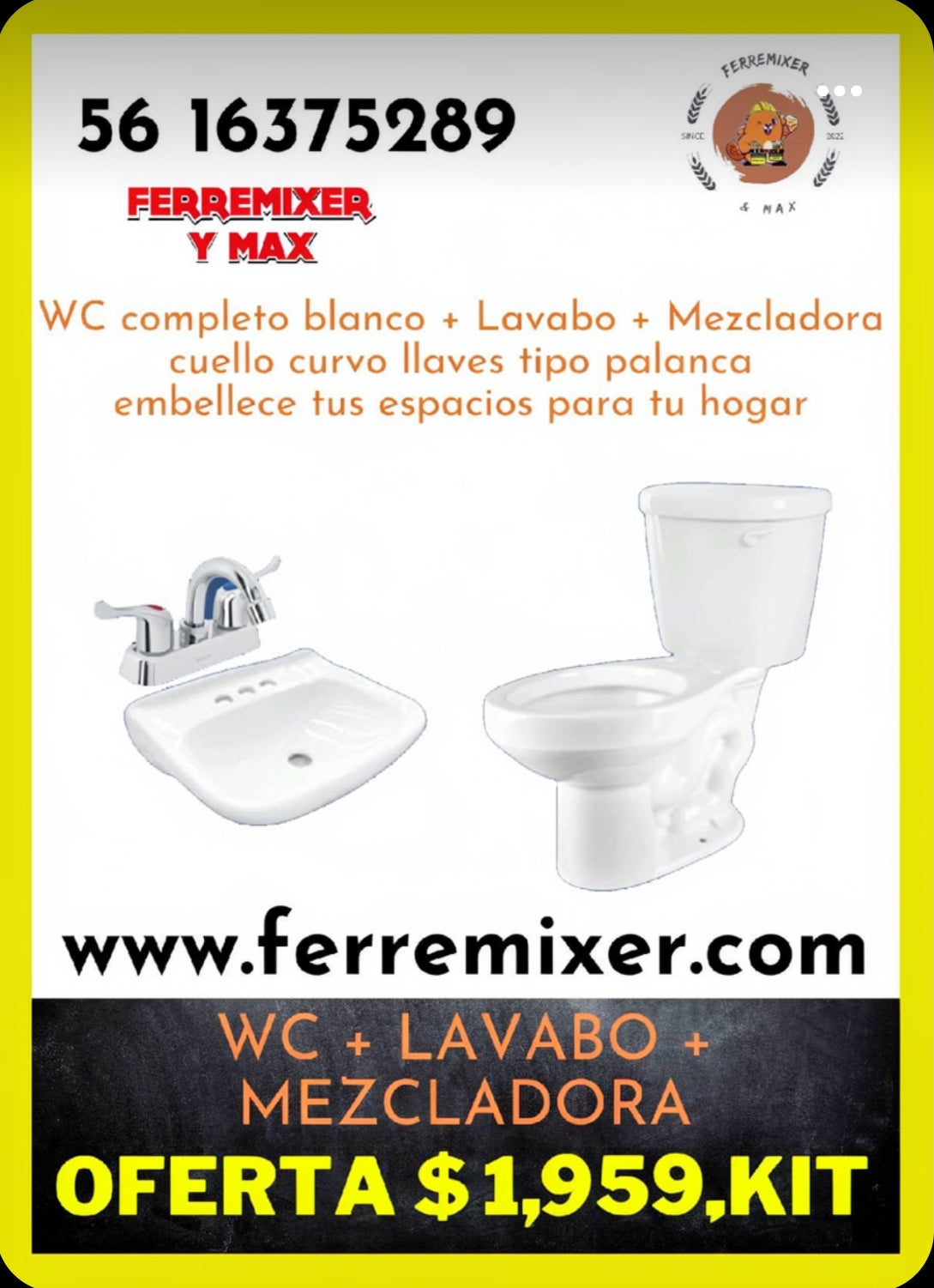 WC + Lavabo + Mezcladora