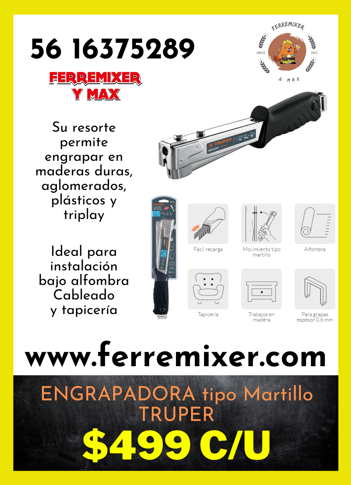 Engrapadora para Alfombra, acabado y tapicera