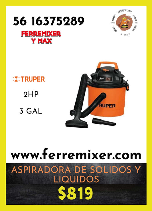 Aspiradora Truper 2HP $819  tiempo de entrega: 2 días hábiles