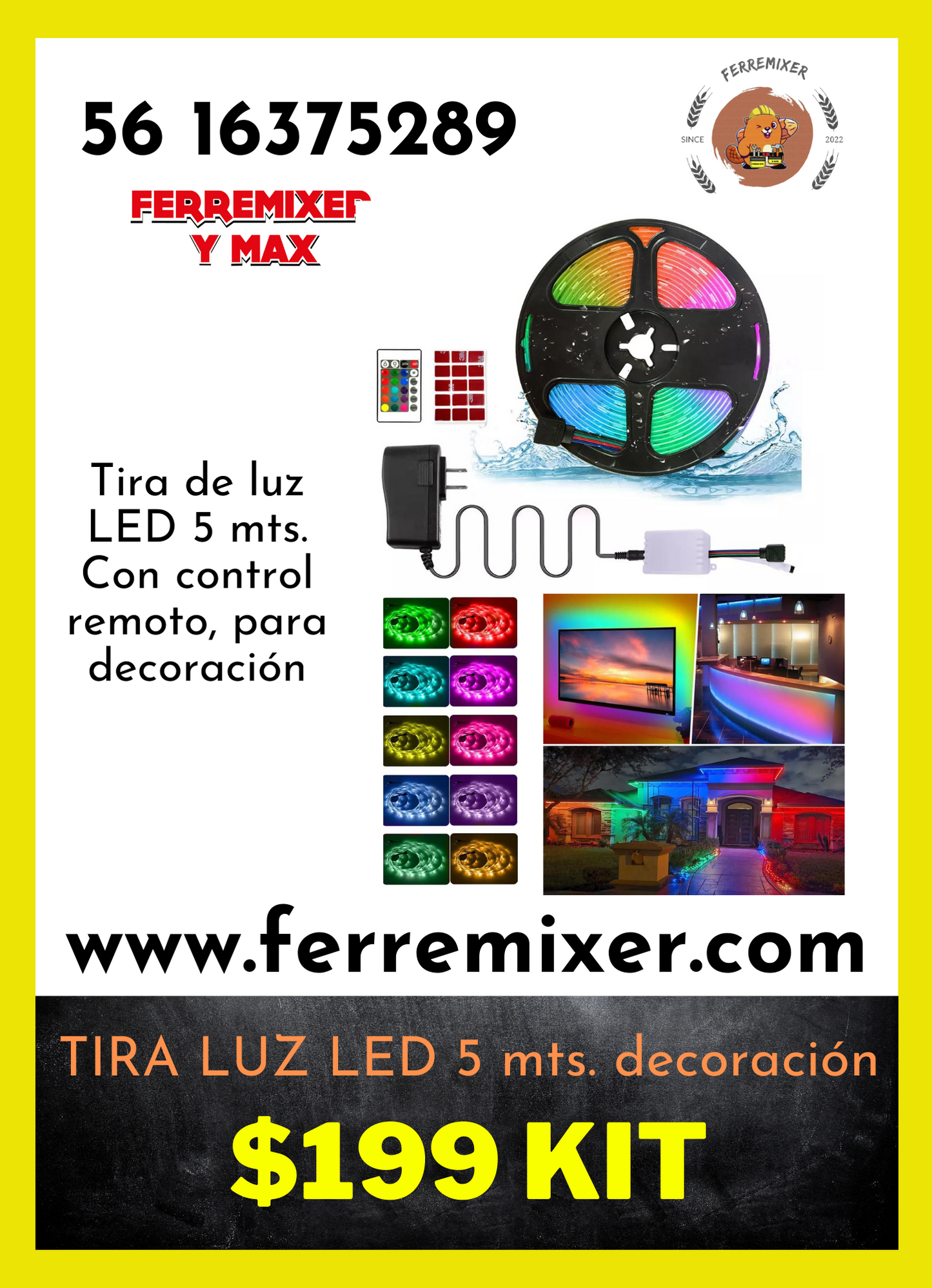ILUMINA TU VIDA,  LUZ LED 5 mts PARA DECORACIÓN