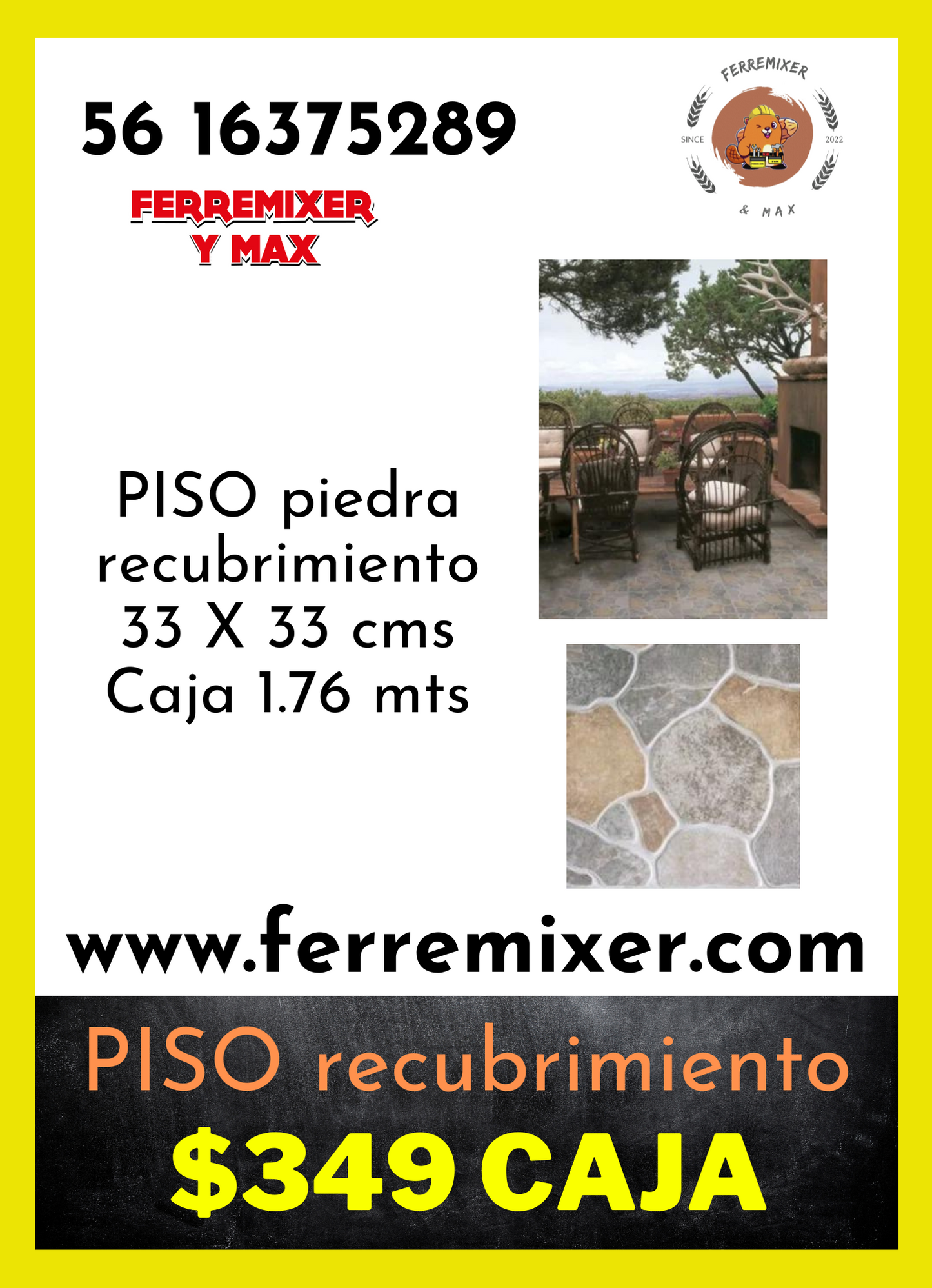a embellecer tu sueño PISO PIEDRA RECUBRIMIENTO   CAJA 1.76mts