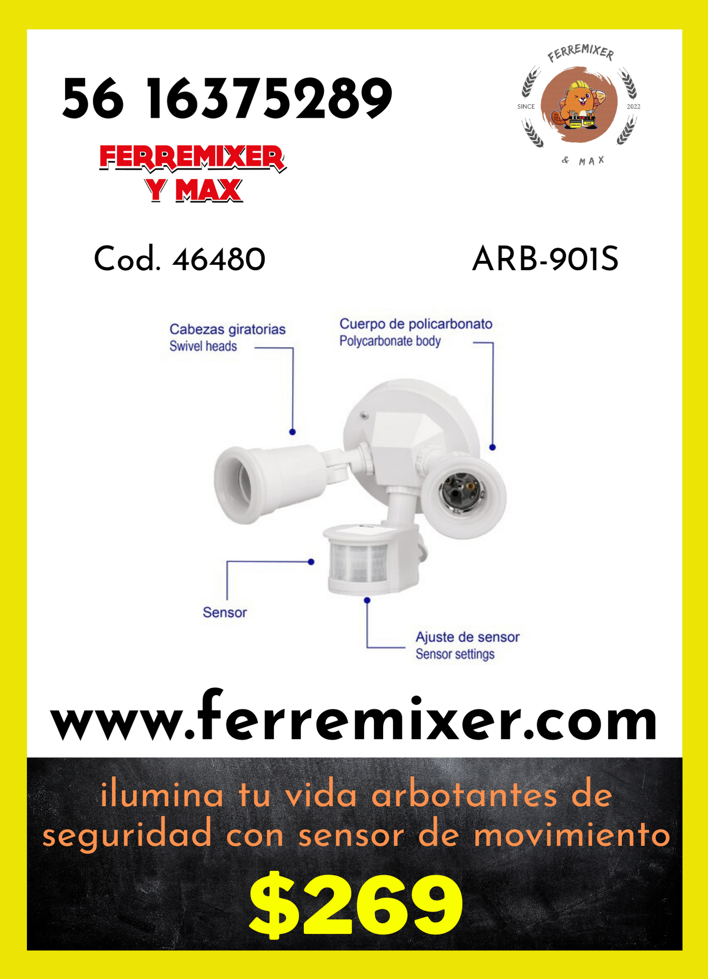 Ilumina tu vida arbotantes de seguridad con sensor de movimiento  | Tiempo de entrega: 1 día hábil