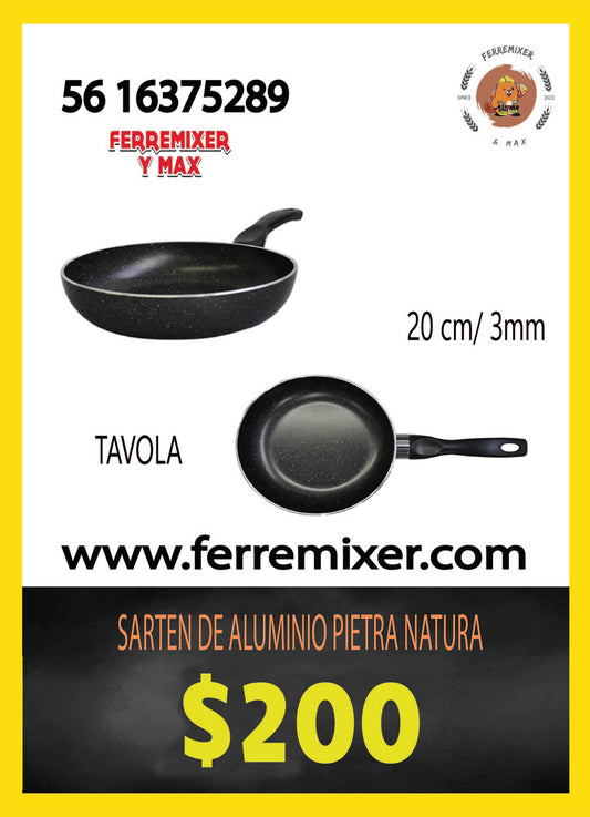 COCINA SARTEN DE ALUMINIO PIETRA NATURA DE 20 CM/ 3MM