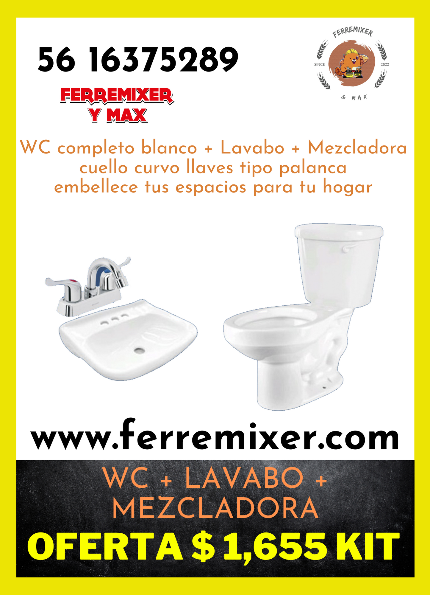 WC + Lavabo + Mezcladora