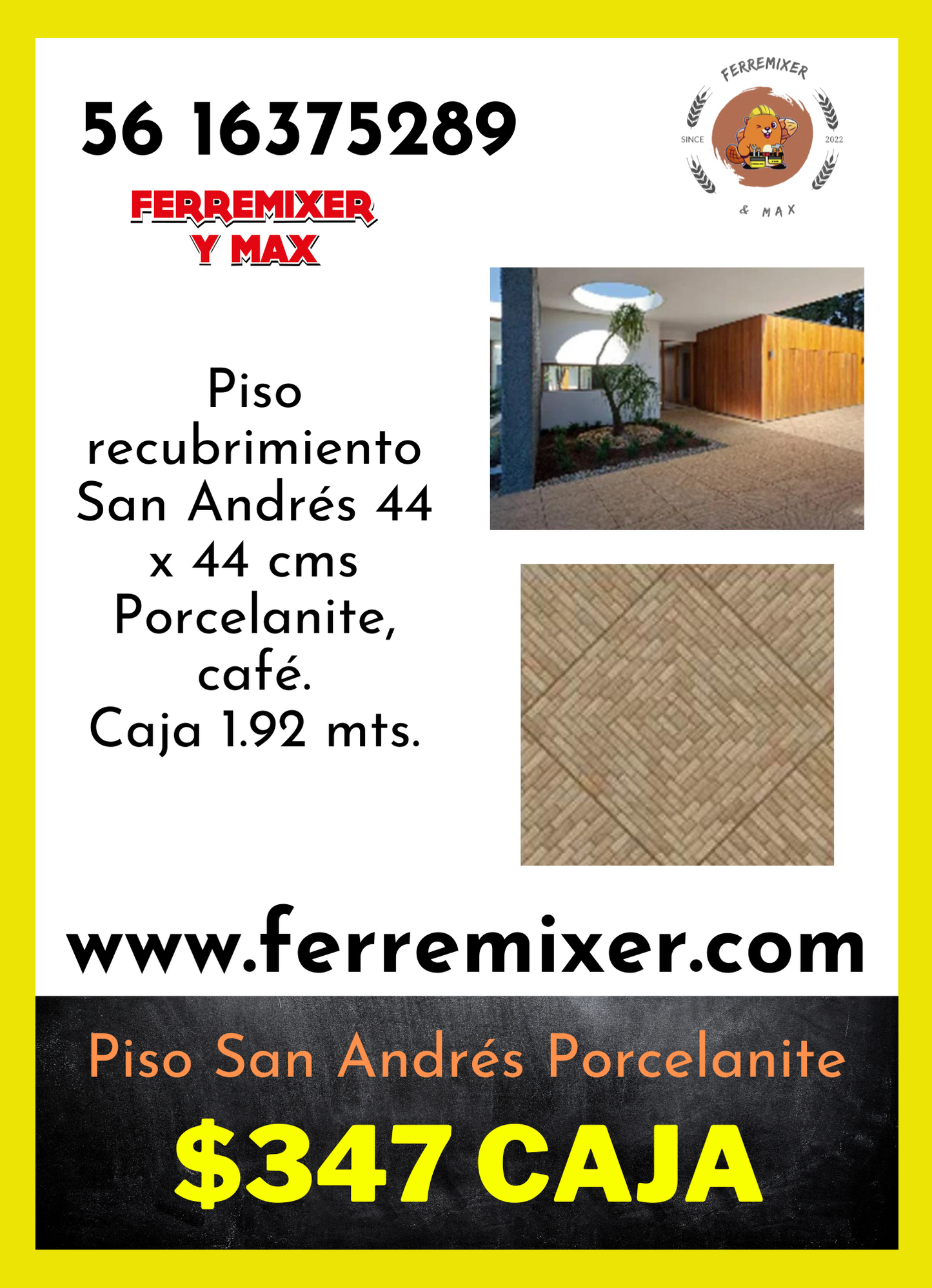 a embellecer tu sueño, PISO PORCELANITE SN ANDRES CAFÉ 1.92 mts LA CAJA