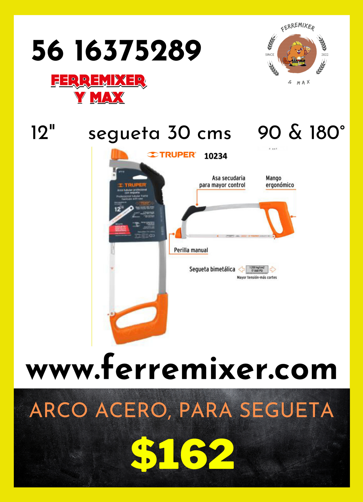 Segueta ARCO DE ACERO PARA SEGUETA  | Tiempo de entrega: 1 día hábil