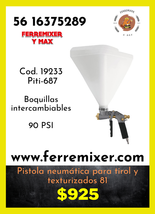 Pistola neumática para tirol y textualizados 8 l   | Tiempo de entrega: 1 día hábil