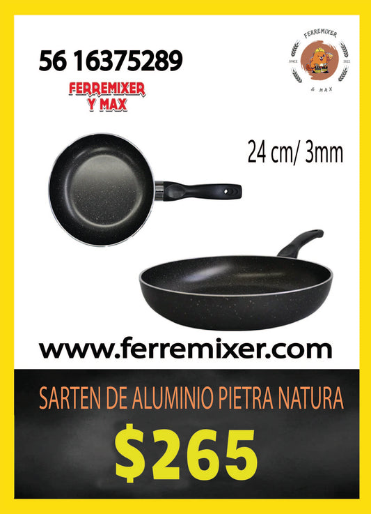 COCINA SARTEN DE ALUMINIO PIETRA NATURA DE 24 CM/ 3MM