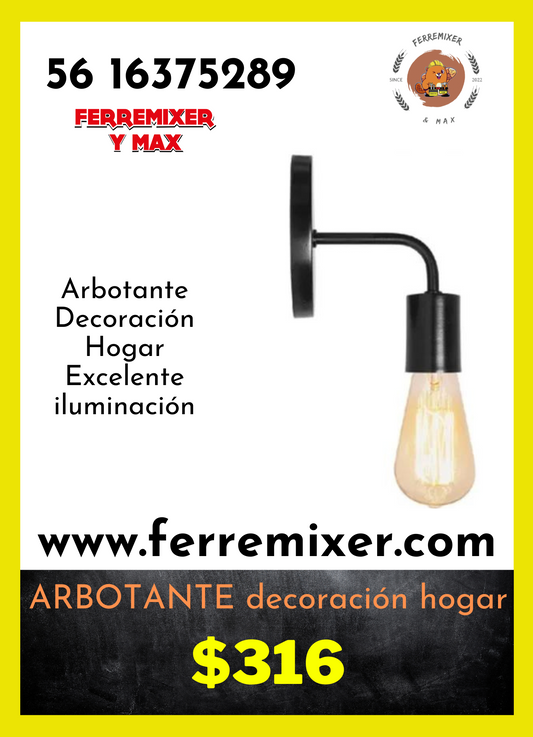 Arbotante socket metálico vintage