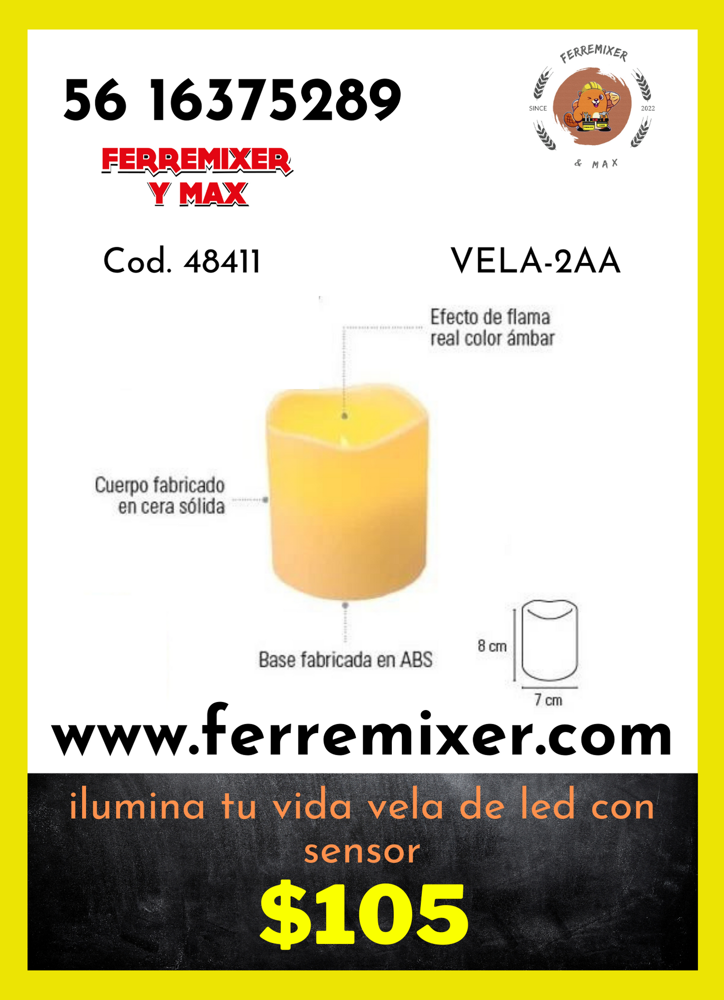Ilumina tu vida vela de led con sensor.