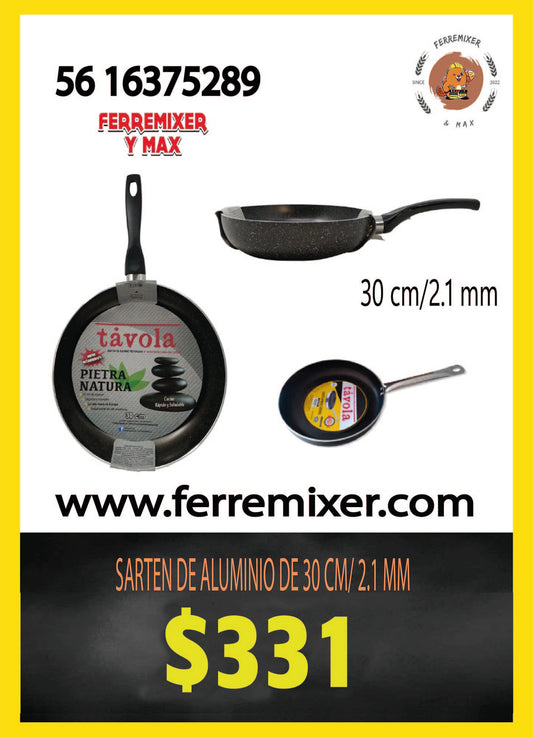 COCINA SARTEN DE ALUMINIO DE 30 CM/ 2.1 MM