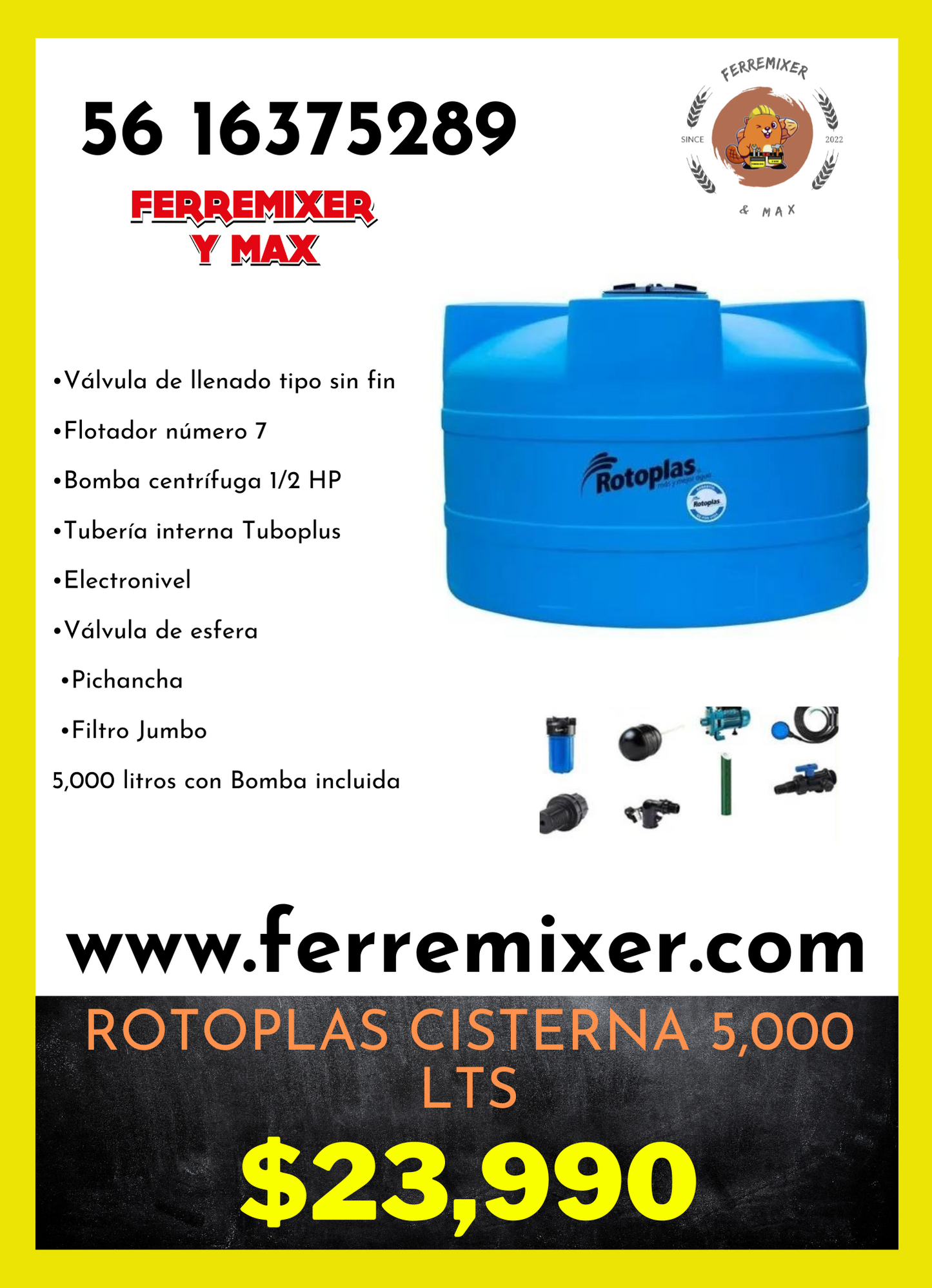 Rotoplas Cisterna 5,000 lts garantía x vid