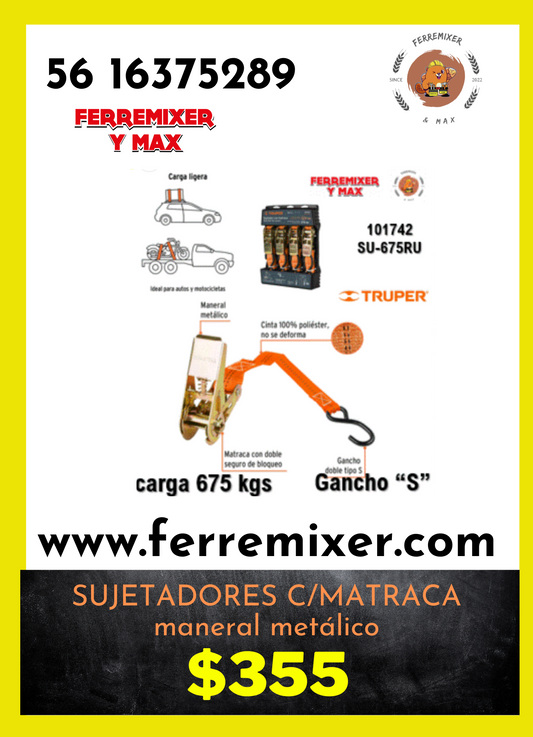 calidad KIT SUJETADOR con MATRACA   | Tiempo de entrega: 2 días hábiles