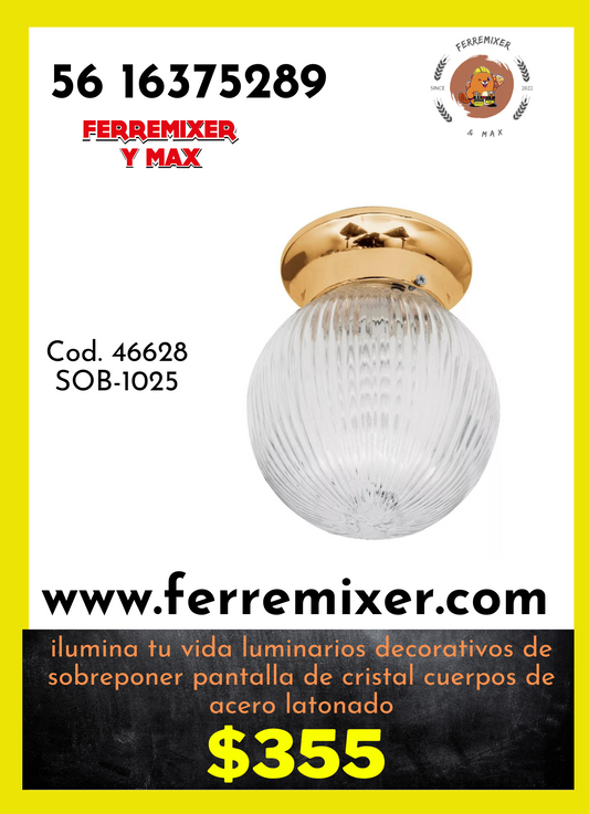 Ilumina tu vida luminarios decorativos de sobreponer pantalla de cristal cuerpos de acero latonado