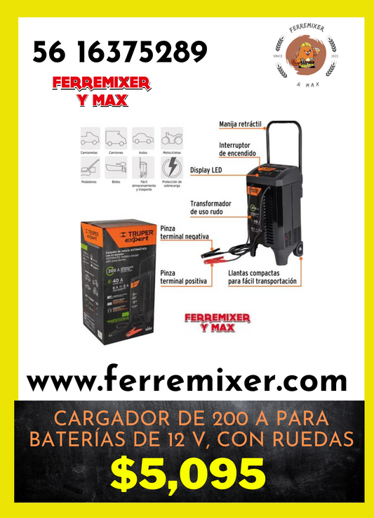CARGADOR AUTOMÁTICO DE BATERIA 12v SERVICIO PESADO CAMIONETA Y CAMIONES