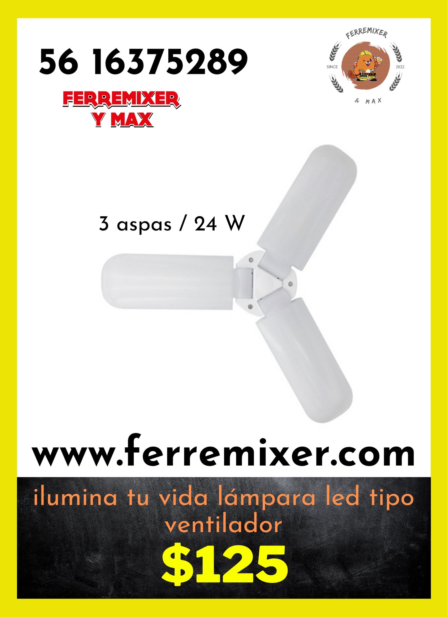 Ilumina tu vida lámpara led tipo ventilador