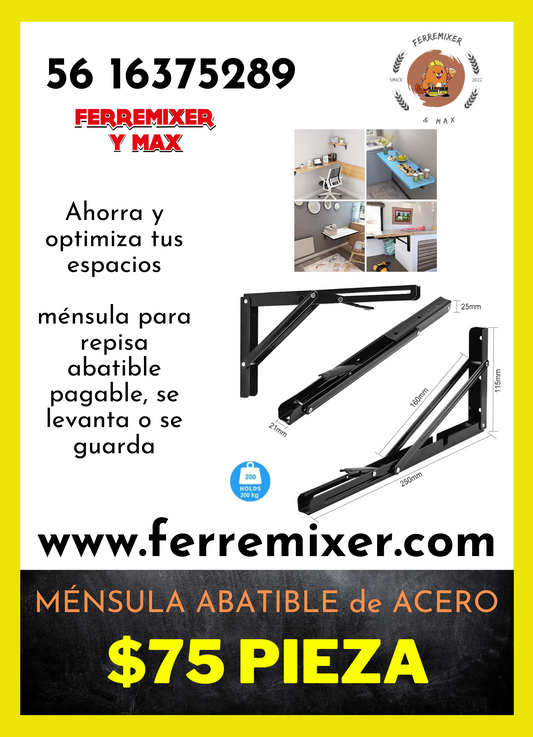 MENSULA ABATIBLE PARA OPTIMIZAR ESPACIOS EN TUS MUEBLES