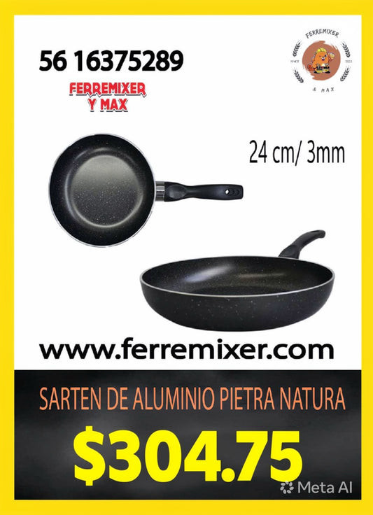 COCINA SARTEN DE ALUMINIO PIETRA NATURA DE 24 CM/ 3MM