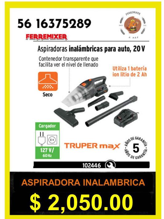 ASPIRADORA PARA AUTO TRUPER MAX 20V