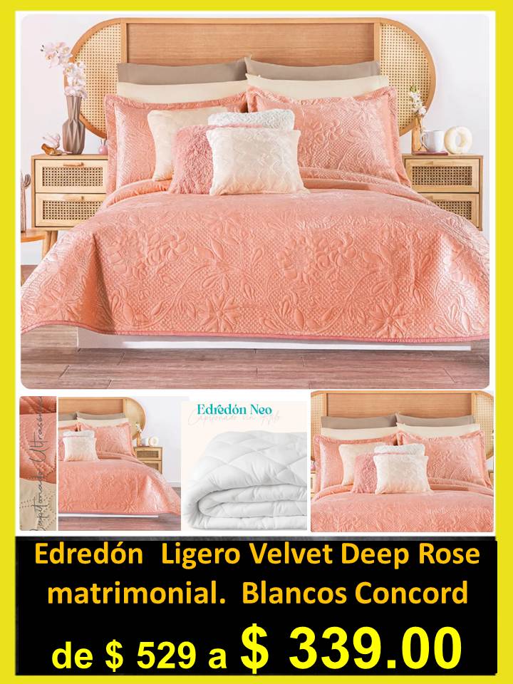 A decorar tu hogar BLANCOS Edredón Ligero Velvet Deep CONCORD