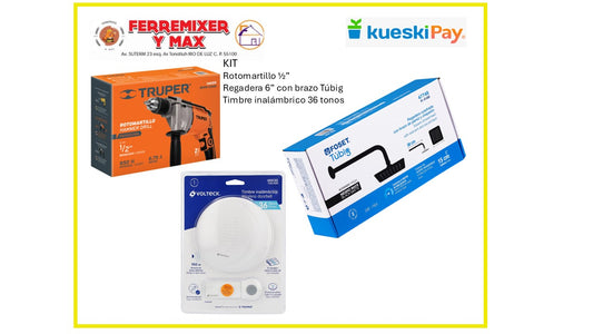 KIT PROMO ROTOMARTILLO + TIMBRE + REGADERA