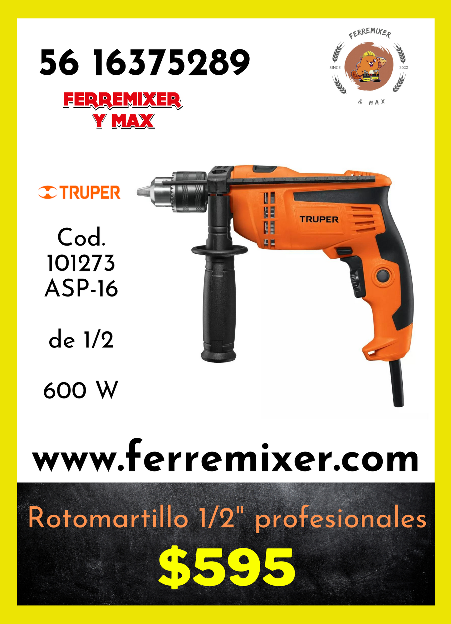 Rotomartillo 1/2" profesionales  | Tiempo de entrega: 1 día hábil.