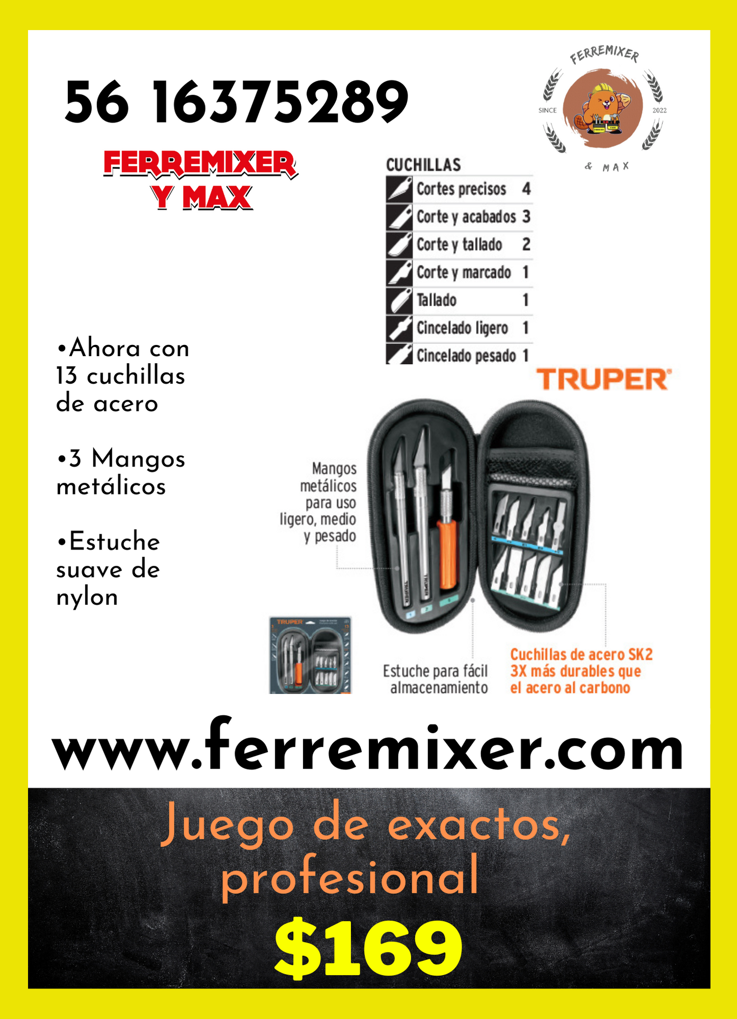 Juego de exactos, profesional  TRUPPER