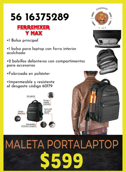 Maleta portaLaptop compartimentos