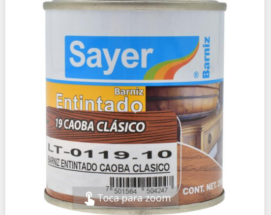 BARNIZ CAOBA 3 PZAS 250ML C/U MAS THINNER 1 LT