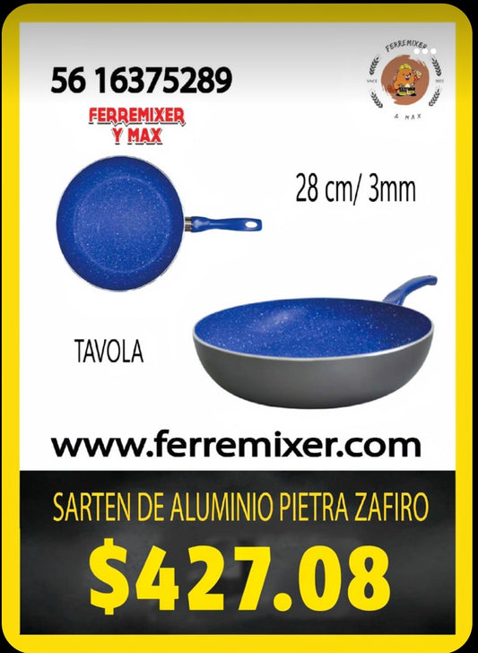 COCINA SARTEN DE ALUMINIO PIETRA ZAFIRO DE 28 CM/ 3MM