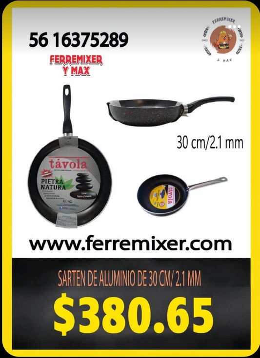 COCINA SARTEN DE ALUMINIO DE 30 CM/ 2.1 MM