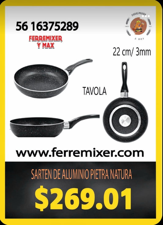 COCINA SARTEN DE ALUMINIO PIETRA NATURA DE 22 CM/ 3MM