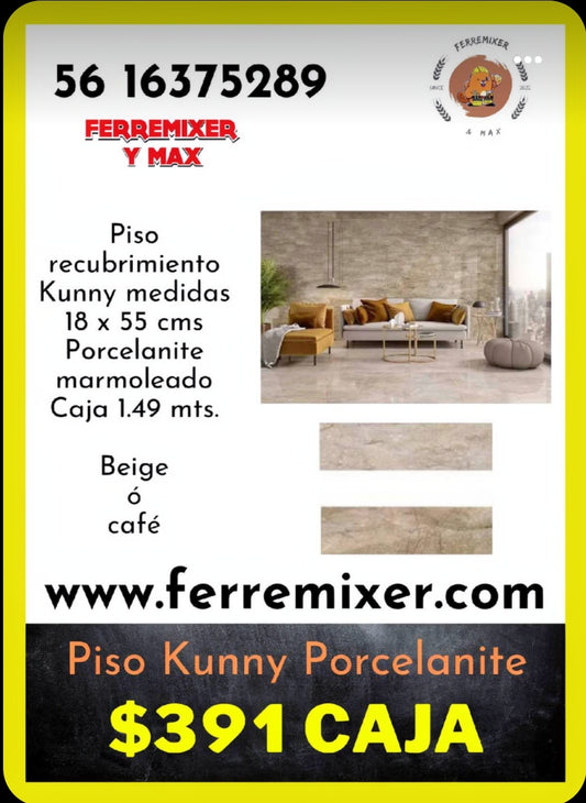 a embellecer tu sueño  PISO KUNNY PORCELANITE 1.49 MTS CAJA