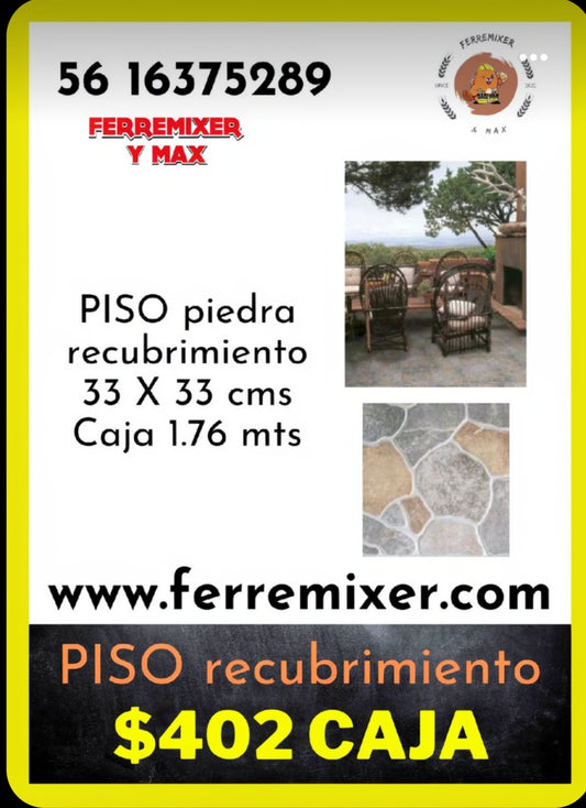 a embellecer tu sueño PISO PIEDRA RECUBRIMIENTO   CAJA 1.76mts
