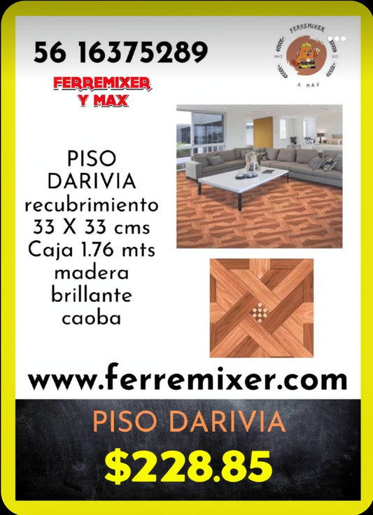 a embellecer tu sueño  PISO DARIVIA madera brillante caoba CAJA 1.76mts