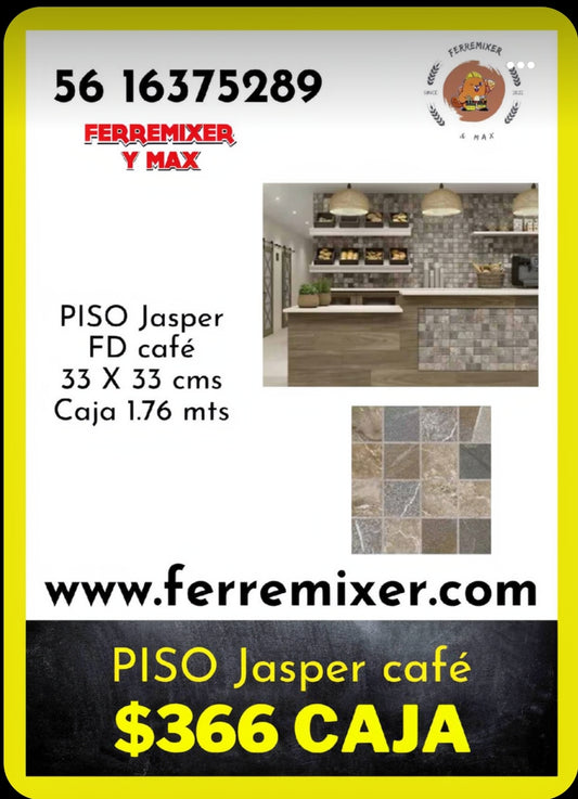 a embellecer tu sueño PISO Jasper FD café   33 X 33 cms  Caja 1.76 mts