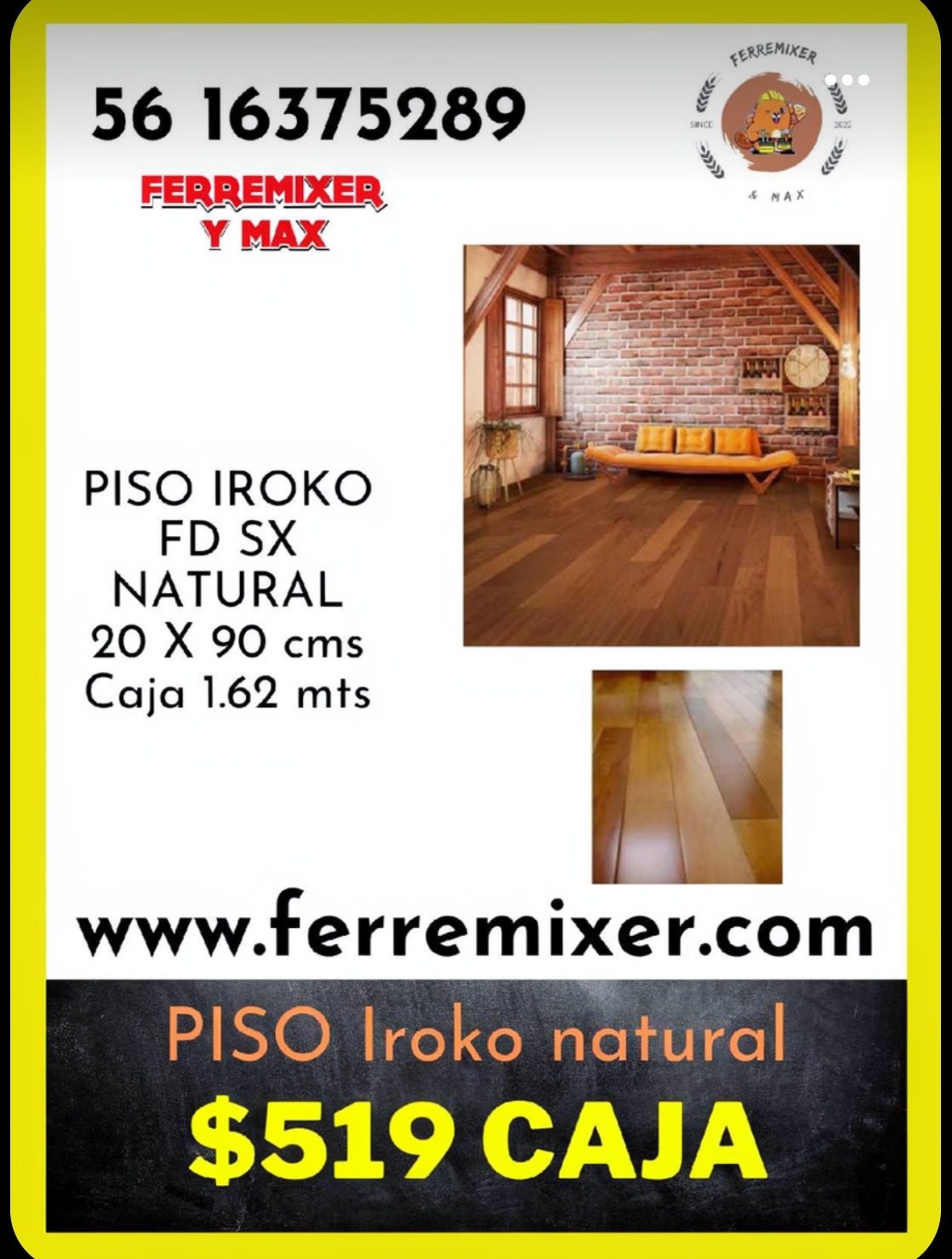 a embellecer tus sueños PISO PISO IROKO FD SX NATURAL 20 X 90 cms    1.62 mts CAJA
