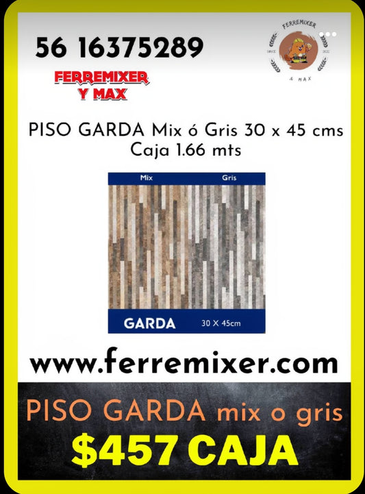 a embellecer tu sueño PISO GARDA MIX o GRIS 1.66 mts la CAJA  tiempo de entrega: 2 días