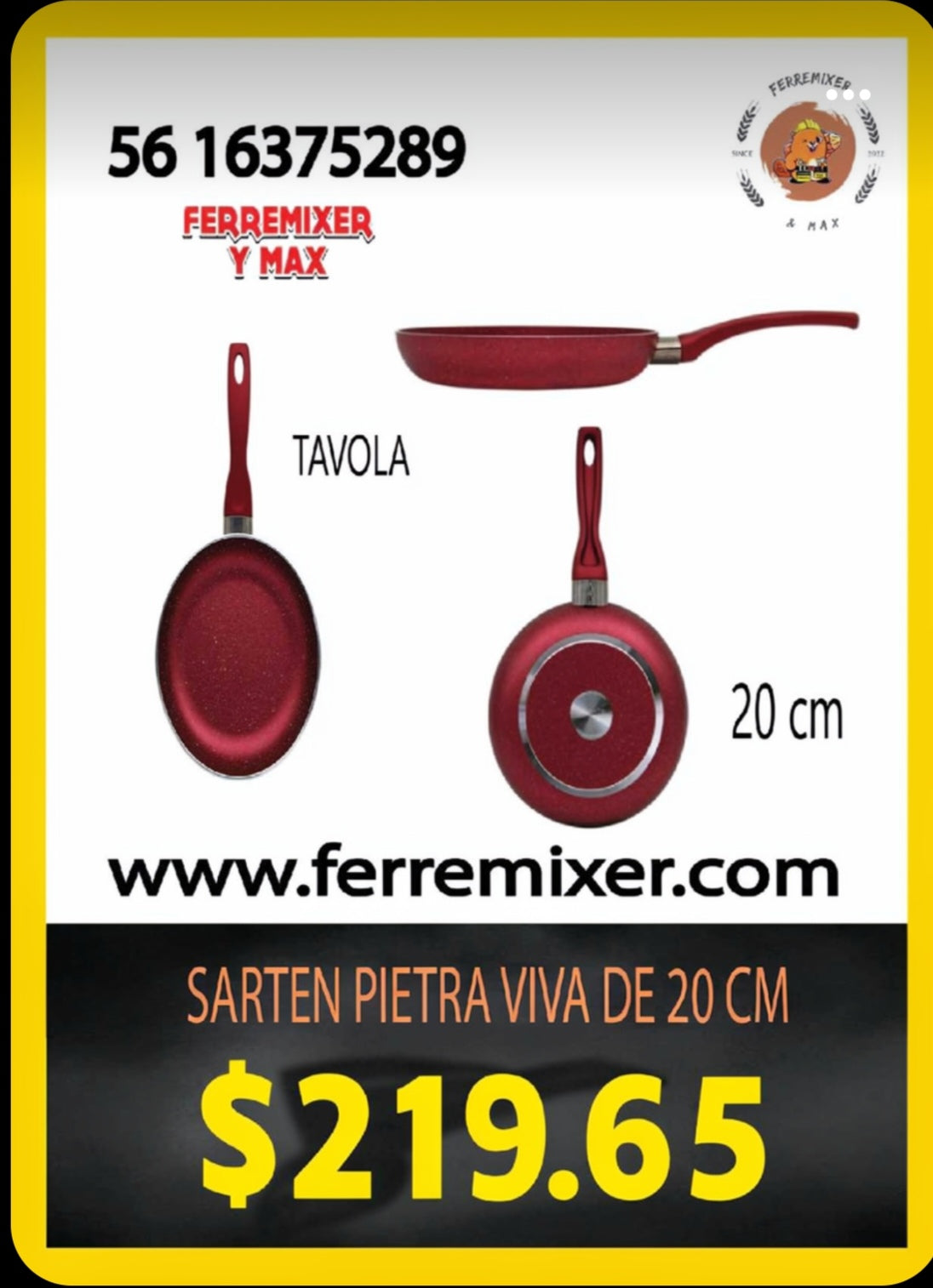 COCINA SARTEN PIETRA VIVA DE 20 cm