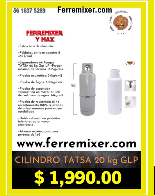 GAS LP Tanque Cilindro 20 kg TATSA