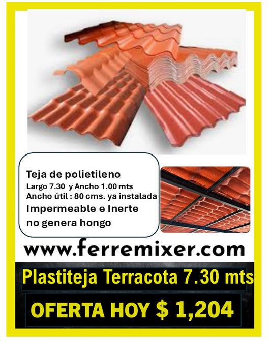 Plastiteja Terracota Polietileno 4 mm Grosor, puede elegir cualquie medida