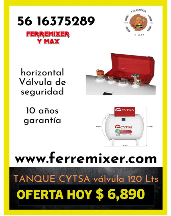 GAS LP Tanque Estacionario 120 Lts 10 años garantía CYTSA