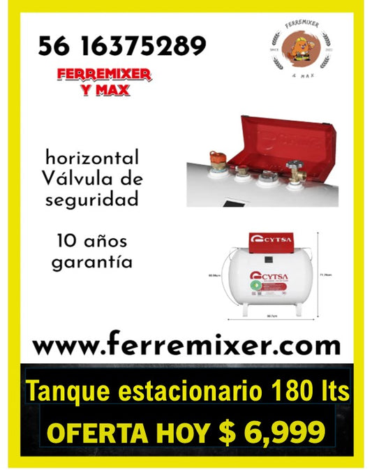 GAS LP Tanque Estacionario 180 Lts.  10 años garantía